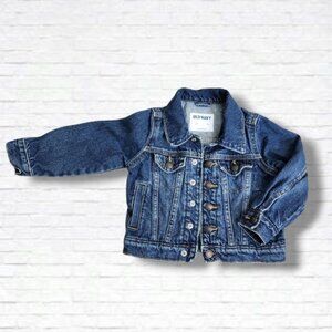 Old Navy Dark Blue Denim Snap Button Jean Jacket Size 3T Unisex